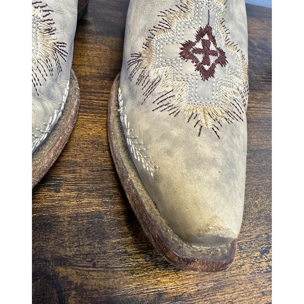 Circle G Embroidered Leather Cowboy Western Boots Distressed Women's Size 8 - Picture 6 of 16